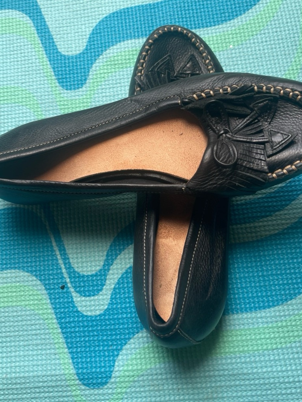 & Other Stories Black Leather Tassel Moccasins